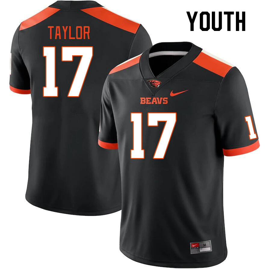 Youth #17 Nikko Taylor Oregon State Beavers College Football Jerseys Stitched Sale-Black